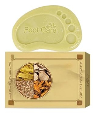 Handmade Foot Soap – Antifungal & Odor Control Foot Bar – Itch Relief, Sweat & Smell Control – Natural Handmade Soap for Peeling, Blisters & Fresh Feet – Charcoal + Tea Tree + Peppermint