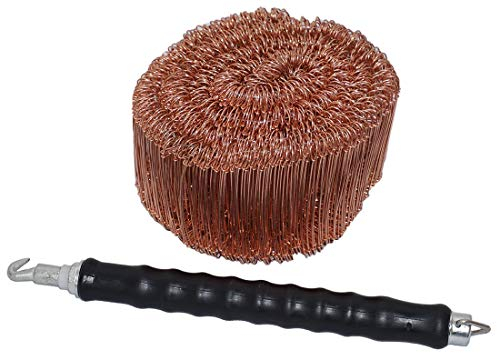 Novatool Drillapparat Driller SW + 1000 Stück Rödeldraht mit Ösen 1 x 120mm Bindedraht verkupfert, Drilldraht, Drahtbinder, Ösendraht, Rödelzange bewehrungsverbinder Alternative Eisenbindegeräte