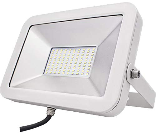 LED Strahler AML® FL 50W, Profi-Qualität für außen, IP65, Metallgehäuse weiß, 4000K neutralweiß, 50.000h Lebensdauer