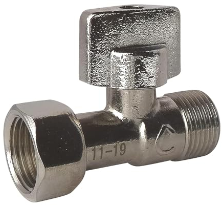 SOMATHERM FOR YOU - rubinetto WC 1/4 di giro a destra Nickel M12 / 17 (3/8 '') - Dado Prigioniero 12/17 (3/8 '')