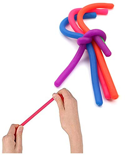 kushuang Monkey Noodles Fidget Toys,Sticky Neon Sling für Kinder und Erwachsene,Bunte sensorische Fidget Stretch Spielzeug hilft reduzieren Zappeln durch Stress und Angst (4PC)