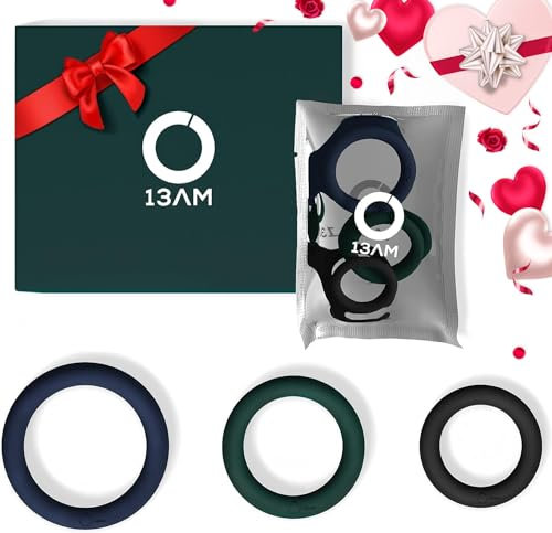 13AM Set di 3 anelli per il pene - anello per il pene elastico in silicone - anelli per testicoli per uomo - anello per il pene anelli per il pene - anelli per il pene in silicone estremi