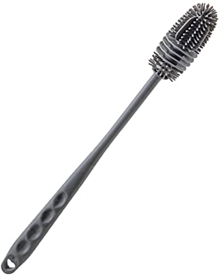 LIDCOM Goupillon Long avec Support - Brosse de Nettoyage réutilisable pour biberons en Silicone - Brosse à récurer, épurateur à Long Manche pour Nettoyer Les Bouteilles de Sport, Les Bouteilles d'eau