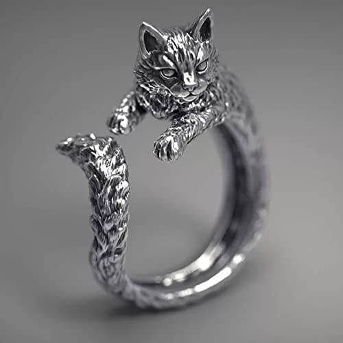 Wendalern Bague Chat Pour Fille Femme Réglable Bague Ouverte En Forme De Chaton Bague De Doigt Chaton Animal De Compagnie Bijoux Pour Les Amoureux Des Chats
