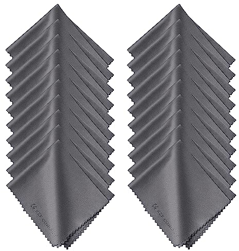 K&F Concept 20 Piezas Paños de Limpieza, Paño de Limpieza 150 * 180mm, Material de Microfibra, sin Dañar Lente, Puede Eliminar Fácilmente Huellas Dactilares, Manchas de Aceite, Polvo y Suciedad