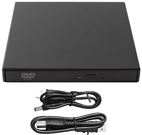 Vikye Unidad de DVD Externa, Reproductor de DVD de Alta Velocidad Grabadora de DVD Plug and Play Unidad de CD Externa Unidad de CD RW Externa para Computadora Portátil de Escritorio