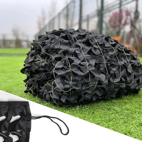 KGUDYS Black Camouflage Netting,Military Reinforced Camo Netting,Camouflage Decorative Mesh,Camouflage Net Curtain for Militaire/Hunting/Party Decoration/Fence,Black-2x6m(6.6 * 19.7ft)