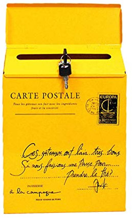 Generic Support mural rétro vintage pour boîte aux lettres, boîte aux lettres, boîte à journaux, étanche, déplacement de penderie (jaune, taille unique)