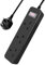 Outdoor Extension Lead Waterproof, Heavy Duty 3 Way Outlets Power Strips with Surge Protector, 1.8M Cord, Waterproof IPX4, Anti-Electric Shock Device, Suit for Outdoor and Indoor, Black (Black)