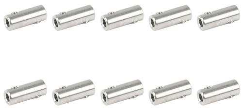 Mcoser 10Pcs Wire Rope Cable Clamp 5mm Stainless Steel Wire Rope Thimble,Double Hole Wire Rope Lock with End Screw Stopper,Wire Rope Clips for Cable Fittings