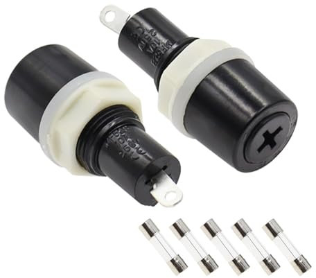 5 st. 5 x 20 mm roterande säkringshållare Mutter Installation MF-528 5 x 20 svart typ platt korsskruv säkringshållare 10A 250 V (storlek : 20 A)