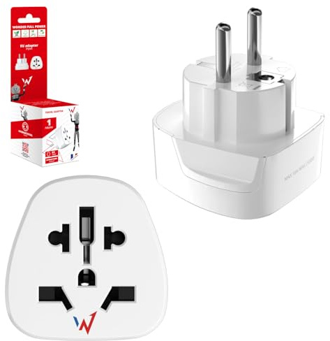 W onder Full Power - reseadapter - världsuttag till EU-kontakt (typ E/typ F)