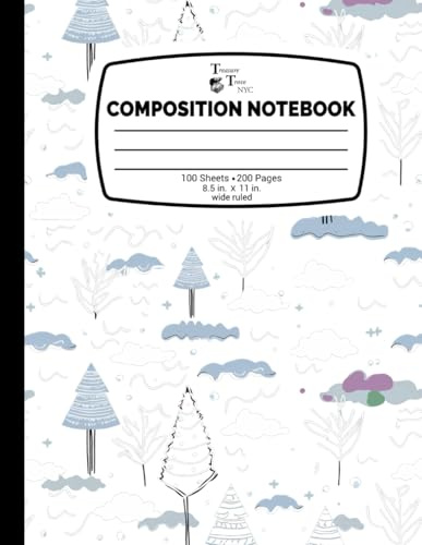Scenic Evergreen Tree White Composition Notebook