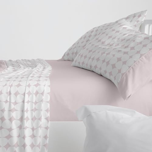 Burrito Blanco | Juego de sábanas | Cama de 90cm. (+Medidas Disponibles) | Diseño 139 | Color Rosa Colorete (90x190/200cm.)