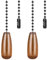 Xthrotsenk 2 Pcs Ceiling Fan Pull Chain, Pulls for Fan Light Extender 12 inch Light Pulls Chain Extension, Decorative Wooden Fans Strings Chains Extender Pendant for Ceiling Lights Lamp