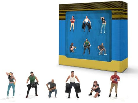 Kidaromo 1:64 Set di figure meccaniche, 6 pezzi in miniatura per garage diorami e scene di officina di riparazione auto pressofuse, kit di accessori per display di modelli