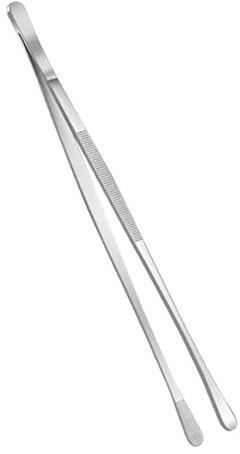 HIAKDOFT Stainless Steel Cooking Tongs Long Handle Kitchen Tweezers for BBQ Grilling and Serving Ergonomic Multifunctional Metal Grill Tool for Meat Bread Vegetables and More