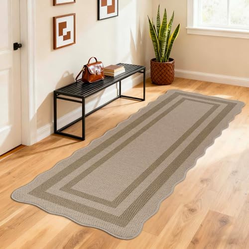 Homcomodar Runner Rug for Entryway 60x150cm Non Slip Carpet Runners Washable Jute Look Kitchen Runner Rug for Hallways Kitchen Bedroom Entryway Laundry Room