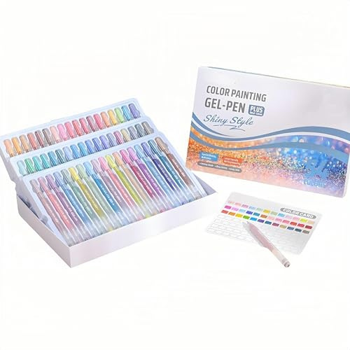 Langou 3D Pennarelli in gel for pittura acrilica, 2026 nuove penne glitterate for colorare gli adulti, penna in gel acrilico 3D multicolore, disegno, progetti fai da te(54pcs)