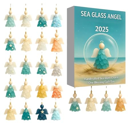 Calendrier De L'Avent Pour Sapin De Noël En Verre De Mer, Compact Et Léger, Mini Sapins De Noël En Acrylique 2D Fabriqués À La Main, Compte À Rebours Pour Arbre En Verre De Mer, Design Festif, Pour Mu