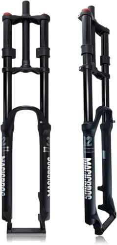 Caimcie 26/27,5/29 tum downhill-mountainbike fjädergaffel med luftfjäder, 180 mm fjäderväg, dubbel axelgaffel, 1 1/8 tum fjädergaffel, skivbroms, snabbkoppling, 9 mm A, 29 tum