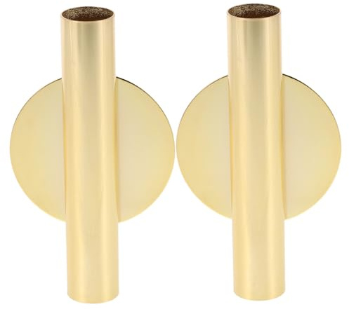 Housoutil Jarrón Colgante de Metal para Pared en Tono Champán Dorado 2 Unidades Base Autoadhesiva Soporte Decorativo para Flores Secas y Artificiales Adecuado para Decoración del Hogar y