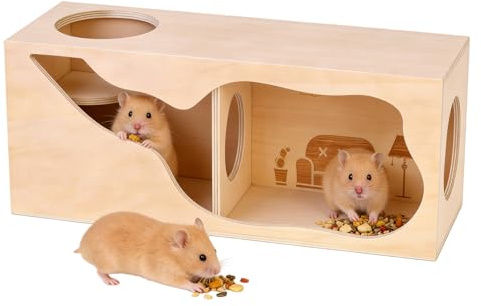 Marsvin House Wood, marsvinstunnel, marsvinstuga, marsvinshus med klätterstege, hus för gnagare hamster för Gerbilles