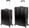 Travelhouse London · 2 teiliges Set · Aluminium Rahmen · Polykarbonat Hartschale · Mittlerer Koffer 65cm & großer Koffer 75cm mit 4 360° Doppelrollen 2X TSA Schlösser · Vol. M-67L · L-108L · Schwarz