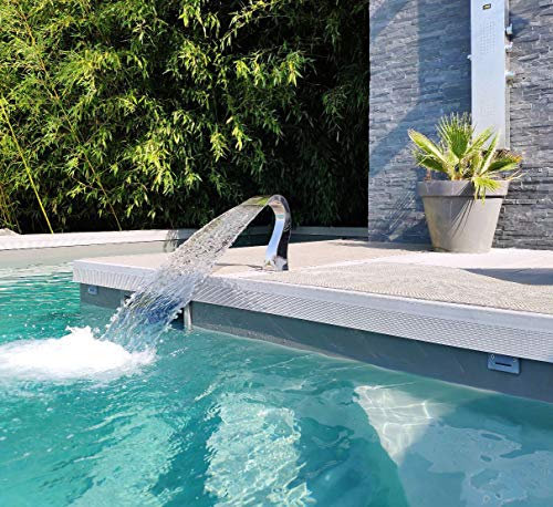 CASCADES-INOX 304 Fontaine Piscine Bassin Modèle Mini Demi Coeur Hauteur 30cm / Largeur 16cm / Profondeur 19cm