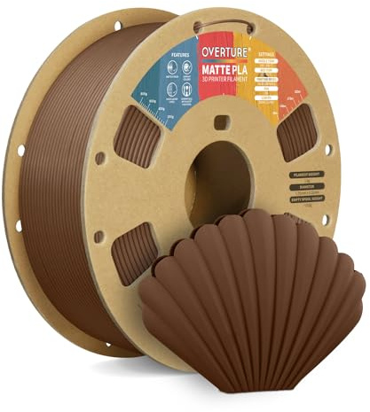 OVERTURE Matte PLA Filament Aufgerüstet 1.75 mm, 1 kg (2.2 lbs) Spule, Maßgenauigkeit +/- 0.02mm Filament für 3D Drucker (Schokolade)