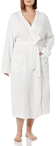 Amazon Essentials Women's Lightweight Waffle Full-Length Robe (Available in Plus Size), White, XXL