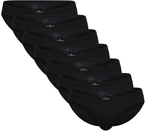 TOM TAILOR 7er Pack Herren Slips aus 100% natürlicher Baumwolle (schwarz-dunkel-Uni) 9