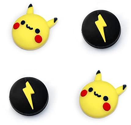 TIKOdirect Cute Thumb Grip Caps Compatible with Switch Joy-con/OLED/Switch Lite, Kawaii Joystick Cap Grip 4PCS Soft Silicone Protective Ergonomic Button Cover, Yellow P