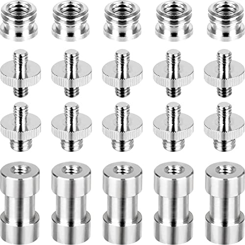 Camera Screw Set - 20pcs Tripod Adapter Mounts for 1/4 to 3/8 Light Stand Monopod Ballhead Flash Shoulder Rig