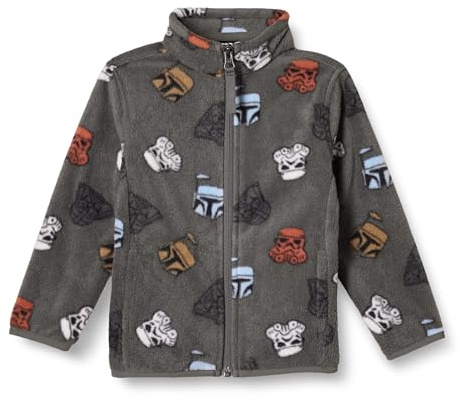 Amazon Essentials Disney | Marvel | Star Wars Boys' Polar Fleece Full-Zip Mock Winter Outerwear Jackets, Star Wars Vader Friends, X-Small