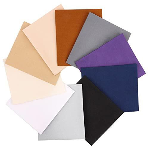 Craftido 10 st 46 x 53 cm (18 x 21 tum) feta kvarter tygpaket – medelvikt 145 g – 100 % bomullstyg för quiltning, sömnad, lapptäcke, gör-det-själv och handgjorda hantverk – neutrala färger