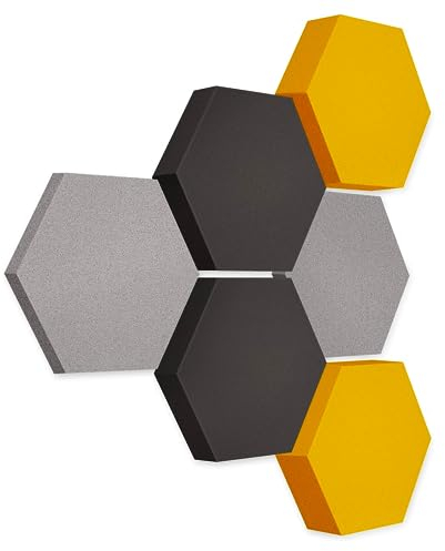 platino24 Akustikpaneele 6 Elemente Edition LOFT 3D I Ø 300mm Akustikplatten Schalldämmung Wand & Decke I Akustikschaum Schall-Absorber aus Basotect 30-70mm mit farbiger Akustikbeschichtung
