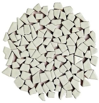 Tesselles mosaique Matériaux de production de mosaïque de carreaux de céramique polygonaux, 200g, processus de bricolage Mosaique verre (Color : White)