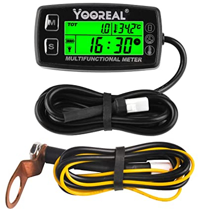 Yooreal Digital motortemperaturmätare varvräknare vattentät skoter snöplog cykel motorcykel gräsmatta traktor generator dumper lastbil
