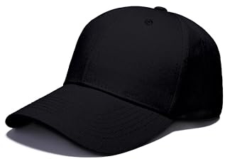 IQONEQ Baseball Cap for Men & Women, Adjustable Unisex Plain 6 Panel Hat with Curved Peak, Breathable Eyelets, One Size Fits Most, Casual Sports Outdoor Travel Everyday Wear
