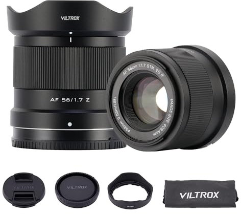VILTROX 56mm F1.7 AF-Objektiv für Nikon Z-Mount, f/1.7 APS-C Autofokus-Festbrennweite mit großer Blende, kompatibel mit Nikon Z-Mount-Kameras Z5, Z50, Z6, Z6II, Z7, Z7II, ZFC, Z30, Z9, Z8, ZF