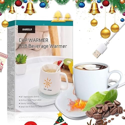 Tassenwärmer Getränkewärmer,Kaffeetassenwärmer,USB Getränkewärmer,Elektrischer Tassenwärmer,Getränkewärmer für Kakao,Milch,für Kollegen und Freunde (Weiß)