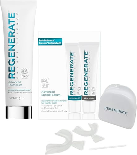 Regenerate Enamel Science Kit Completo per Cura Smalto Dentale, Dentifricio Avanzato, Siero NR-5™ e 1 Set di Mascherine, Rigenera i Minerali dello Smalto, Protezione Carie, Ripristina il Bianco, Menta