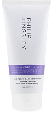 Philip Kingsley | Pure Blonde/Silver Purple Conditioner | Colour Correcting Conditioner for Blonde, Silver, Grey Platinum Bleached, Brassy Hair | For Orange Brassiness and Yellow Tones | 200ml