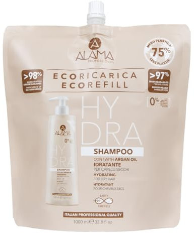 A ALAMA Professional Alama Hydra Shampoo Capelli Idratante Con Argan Oil Ricarica 1000ml