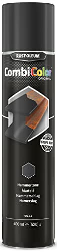 Rust-Oleum CombiColor Original Hammerschlag Spray - Einschichtiger Metallschutz direkt auf Rost, Grundierung und Deckschicht in einem - 400ml (Schwarz)