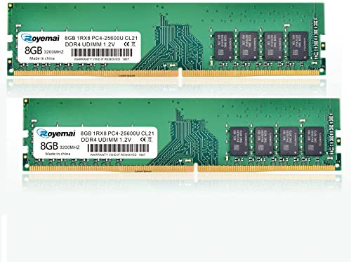 DUOMEIQI Arbeitsspeicher, 8GB, DDR4, PC4-25600U, 3200 MHz, 288 PIN UDIMM, 1,2 V, CL21, 1Rx8, Desktop RAM, Speichermodul