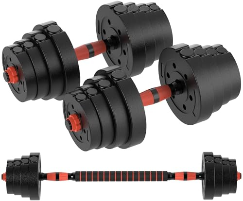 ZENO Dumbbells Set Adjustable | Dumbbell Sets for Men | Weights Set | Adjustable Dumbbells Set | Gym Weights | Includes Barbell | Great for Bicep Training & Tricep Training (10, Kilograms)