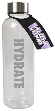 Hydrate Water Bottle 500ml, Sports Water Bottle with Ice Core, Non-Toxic Eco-Friendly Plastic Drinking Bottle for School, Sports, Running, Gym, Fitness, Yoga, Camping and Outdoor (Grey)