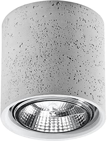 famlights Deckenstrahler Deckenspots & Aufbaustrahler Deckenaufbauspot Cliff in Grau industrielle CULLO GU10 Beton Wohnzimmer Esszimmer | 1-flammig